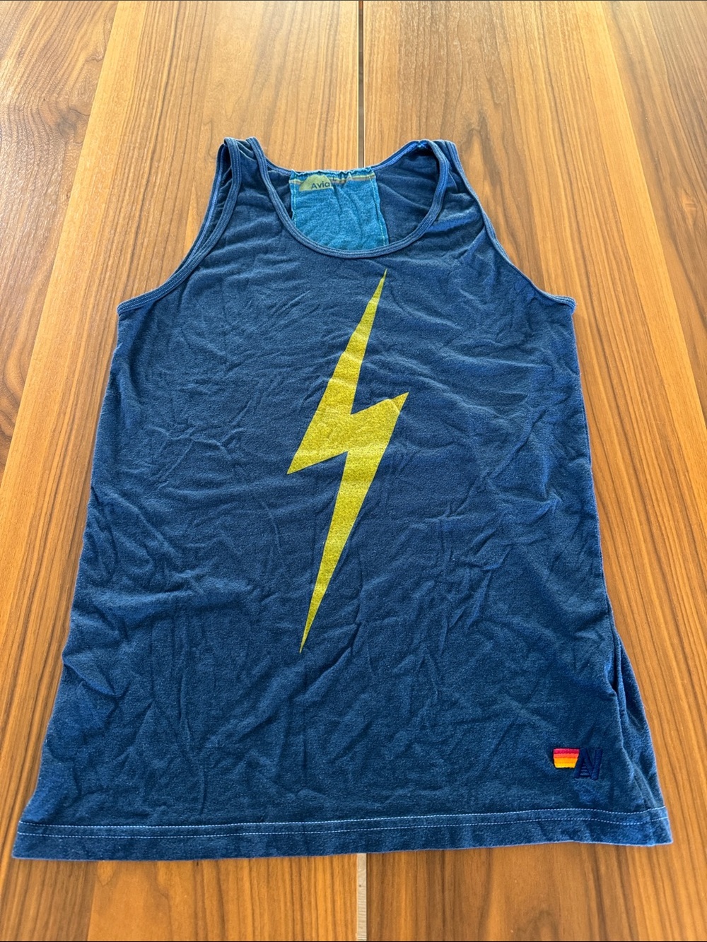 Aviator Nation blue lightning bolt Tank size Large